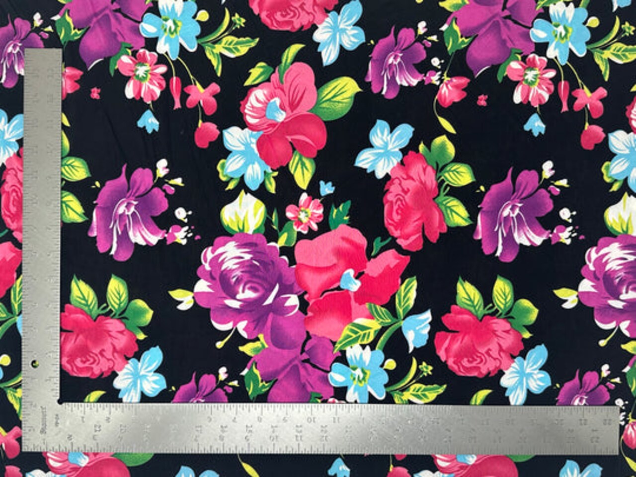 1 Yard ITY Knit Floral Print Fabric Soft Draping Stretch for Dresses Tops Skirts 58"-60" Inches Width